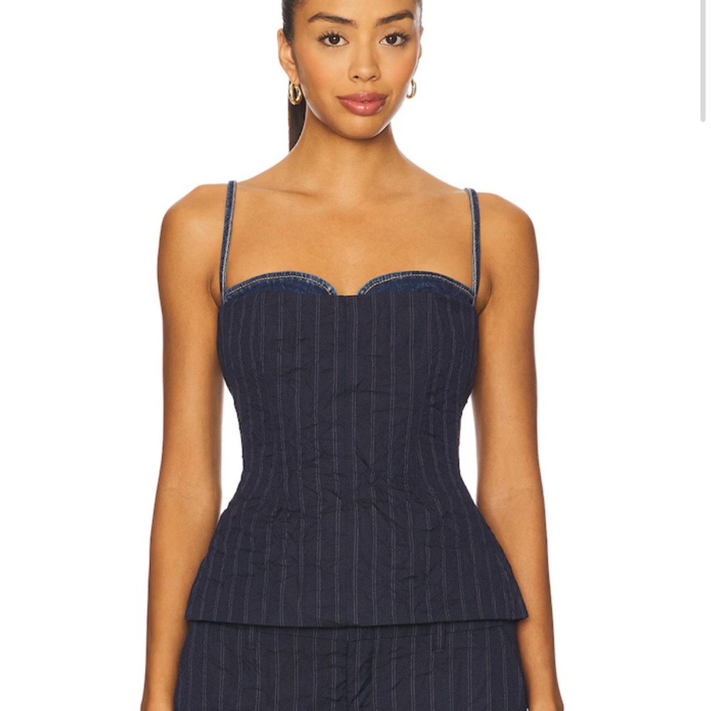 Simkhai Pinstripe Women's Corset Top